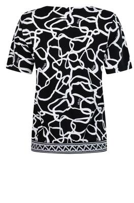 Zoso Phoenix/0000-0016 Black-White Print Travel shirt/blouse