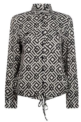 Zoso Samina/Black-Oatmeal Geprinte splendour blouse